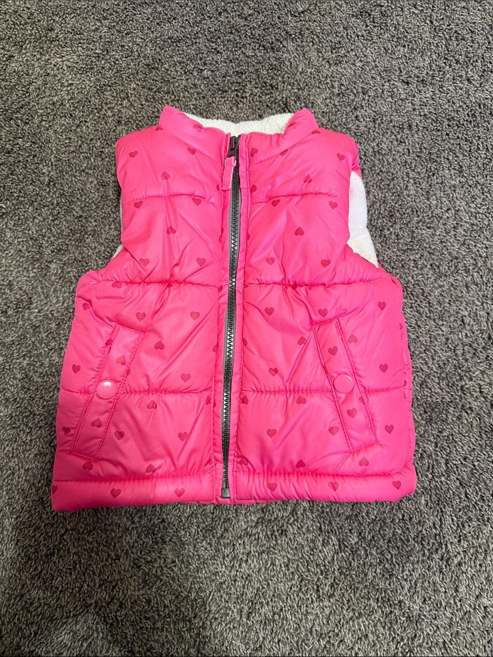 Carter's Hot Pink and White Puffer Vest